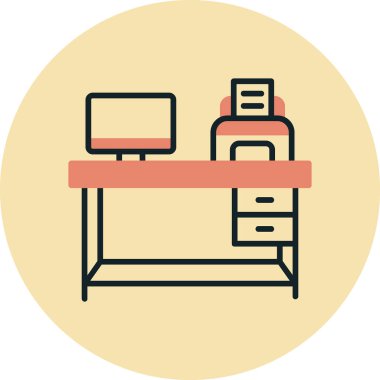 işyeri web simgesi vektör illüstrasyonu