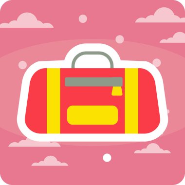 Spor çantası simgesi, vektör illüstrasyonu