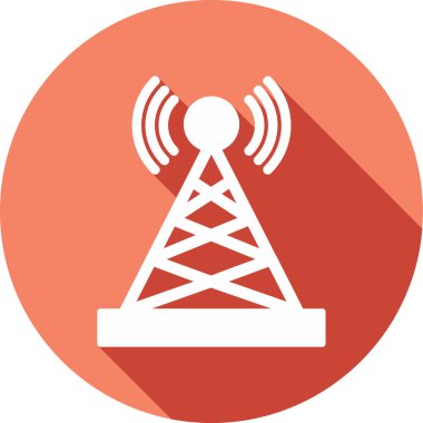 Uydu kulesi işaret çizgisi ağ simgesi, vektör illüstrasyonu