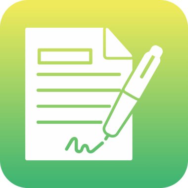 Sözleşme simgesi imzalama, basit vektör illüstrasyonu