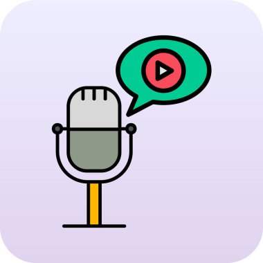 Medya podcast 'inin vektör illüstrasyonu