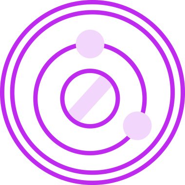 Güneş sistemi, galaksi ikonu. Beyaz arkaplanda izole