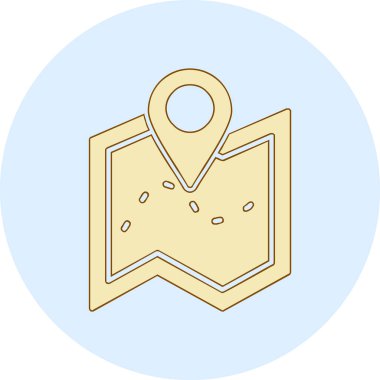 harita simgesinin vektör illüstrasyonu 