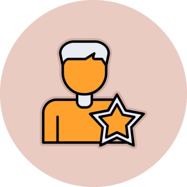 Yıldızlı adam, teşvikli ikon vektör illüstrasyonu