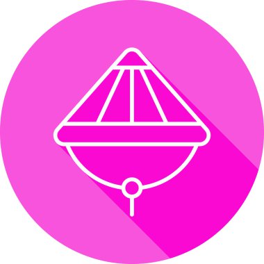 Bambu şapka simgesi, basit vektör çizimi  