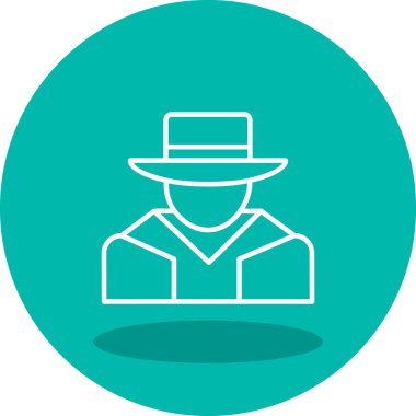 Şapkalı adam. Web simgesi basit illüstrasyon