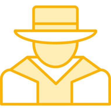 Şapkalı adam. Web simgesi basit illüstrasyon