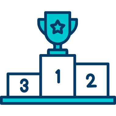 Kazanan kupa ikonu. özet çizimi 