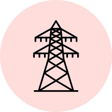 elektrik kulesi simgesi, vektör illüstrasyonu