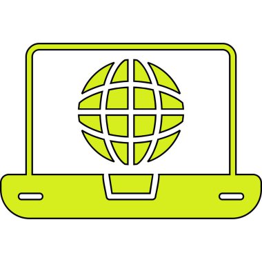 İnternet web simgesi basit illüstrasyon 