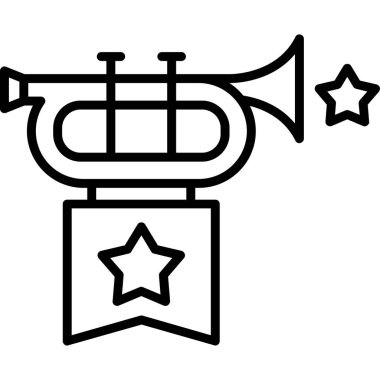 Trompet simgesi, vektör illüstrasyonu basit tasarım