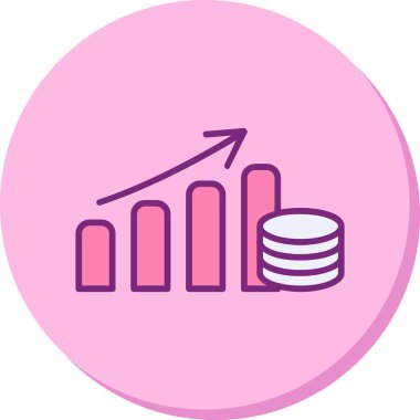 Büyüme grafiği Web simgesi basit illüstrasyon 