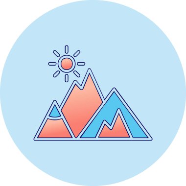 Dağlar. Web simgesi basit illüstrasyon  