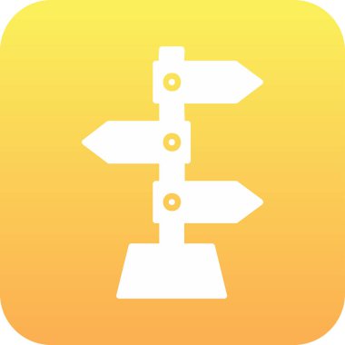 yön işareti simgesi, vektör illüstrasyonu 