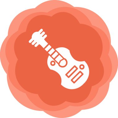 Gitar web simgesi, vektör çizim 