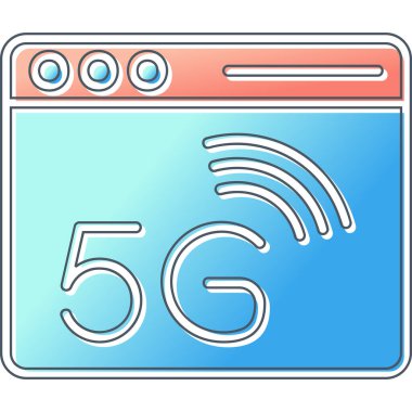 5g ağ simgesi, vektör illüstrasyonu 