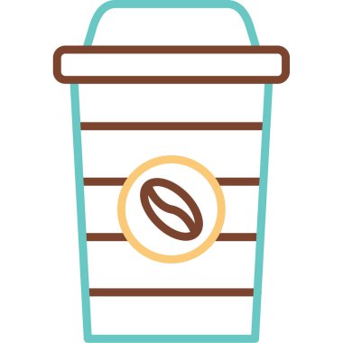 Kahve Kupası web simgesi, vektör çizim 