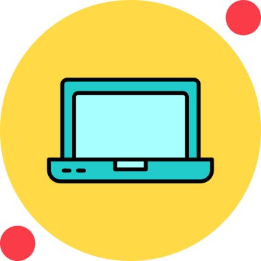 dizüstü bilgisayar simgesi, vektör illüstrasyonu basit tasarım