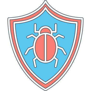 Antivirüs web simgesi, vektör çizimi