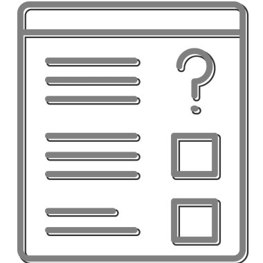 Quiz web simgesi vektör illüstrasyonu