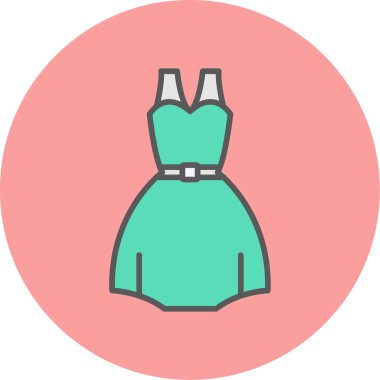 Bir kadın elbisesinin vektör illüstrasyonu 