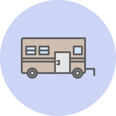 Camper van simge vektör çizim