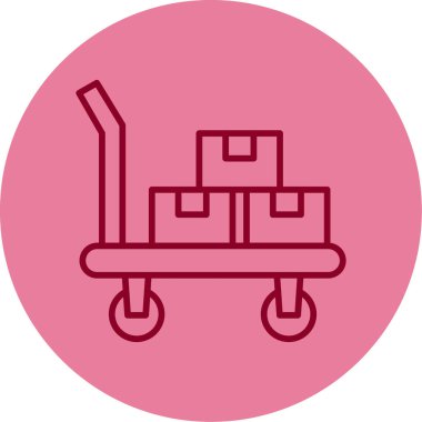 bagaj arabası ağ simgesi, vektör illüstrasyonu 