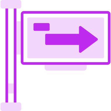 Tek Yol İşaret Ağı simgesi, vektör illüstrasyonu