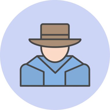 Şapkalı adam. Web simgesi basit illüstrasyon