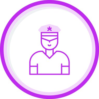 Güvenlik subayı simgesi, vektör illüstrasyonu basit tasarım