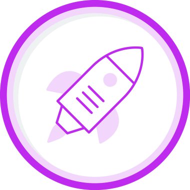 Roket. Web simgesi basit illüstrasyon 