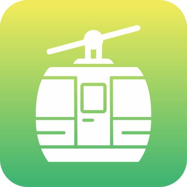 Kablo araba simgesi, vektör illüstrasyonu 