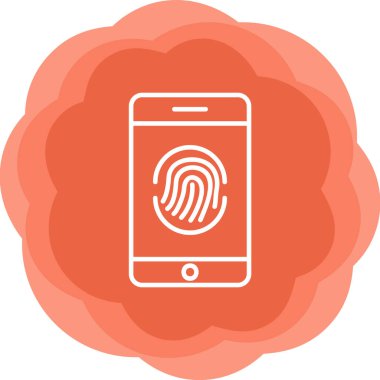 Parmak izi simgesi vektör çizelgesine sahip akıllı telefon