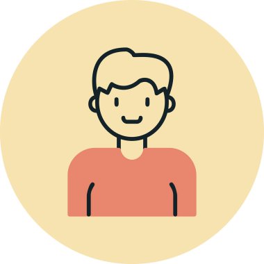 İnsan avatar web simgesi basit illüstrasyon 