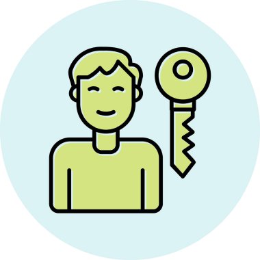 anahtar kişi ikon vektör illüstrasyonu  