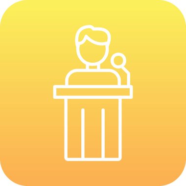 Siyaset ikonu. Web için basit bir konferans vektör simgesi çizimi