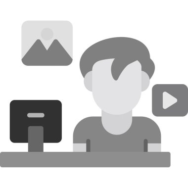 İş yeri. Web simgesi vektör illüstrasyonu