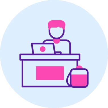 ofis çalışanı simgesi vektör illüstrasyon