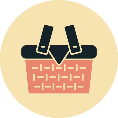 piknik sepeti simge vektör çizim