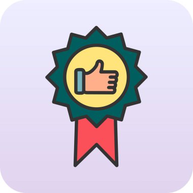 Başparmak Yukarı simgesi ve vektör illüstrasyonuyla En İyi Uygulama Rozeti  