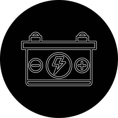 Araba pil simgesi, vektör çizim 