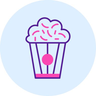 Patlamış mısır. Web simgesi basit illüstrasyon                                  