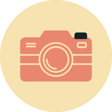 Fotoğraf makinesi simgesi, vektör illüstrasyonu. düz tasarım biçimi              