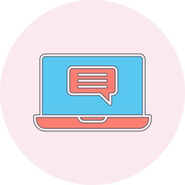 Çevrimiçi İletişim simgesi vektör illüstrasyonu