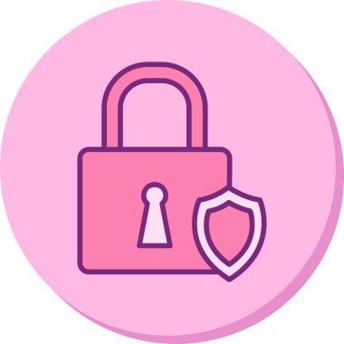 Asma kilit. Web simgesi basit illüstrasyon