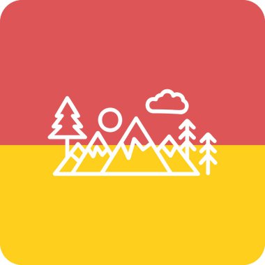 Bir dağ manzarasının vektör çizimi 