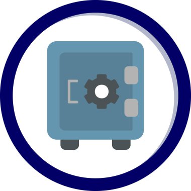 Dolap, güvenli, Vector Line Illustration. İş ve Finans simgesi.