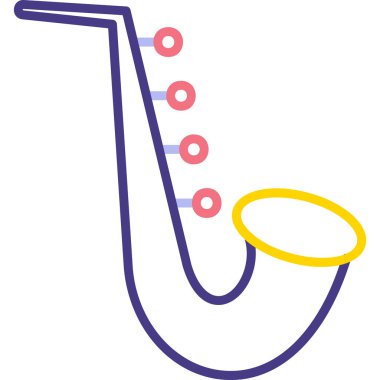 Saksafon. Web simgesi basit tasarım 