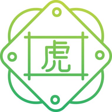 Çin Zodiac Tiger sembolü, vektör illüstrasyonu 