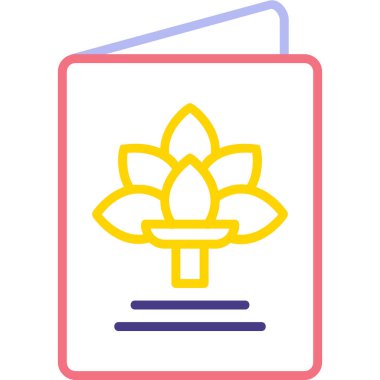 Tebrik kartı simgesi vektör illüstrasyonu